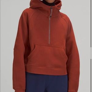 Scuba oversized half zip hoodie (worn once) Date Brown